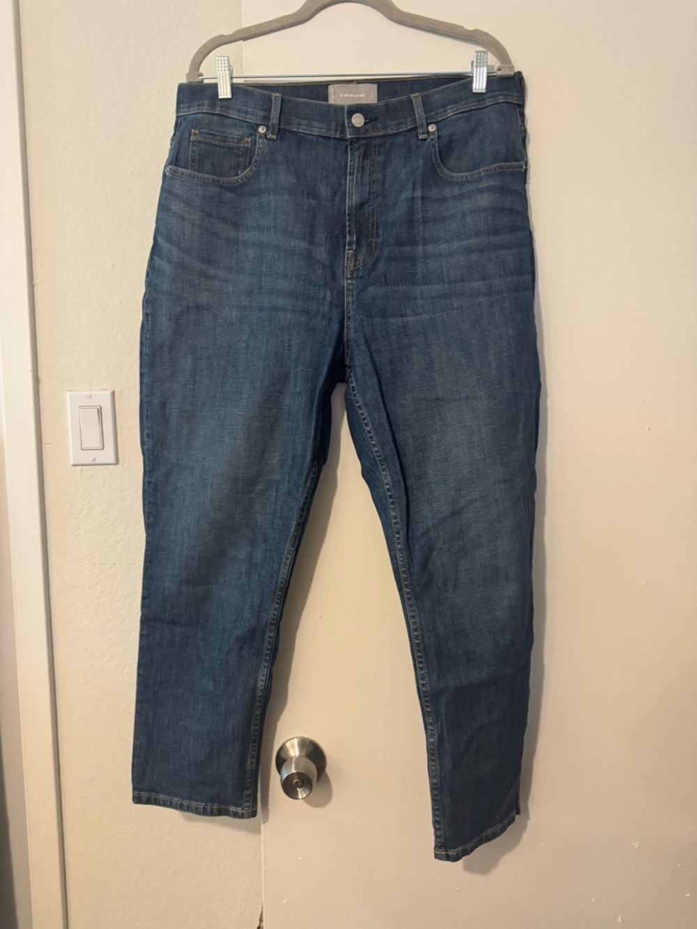 Everlane Dark Indigo Straight-Leg Jeans - Blue